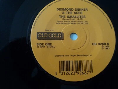 DESMOND DEKKER -  The Israelites -  7" single - Old Gold - Image 1 of 2