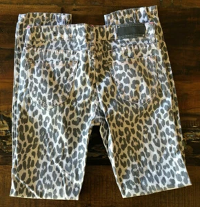 Vigoss Girls Leopard Print Skinny Jeans White with Grey Spots Size 12 - Picture 1 of 11