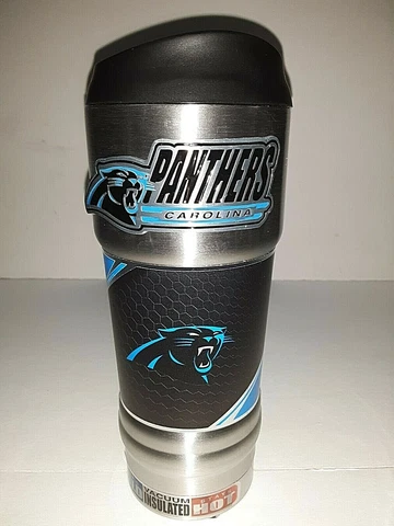Carolina Panthers 18 oz Travel Tumbler Ergonomic Grip Cover