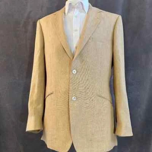 New Henry Jacobson Lg natural linen 2-button unconstructed sport coat - Picture 1 of 9