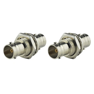 2-Pack BNC Female to BNC Female Bulkhead 75Ohm 3G HD SDI Cable Connector Adapter - Image 1 of 4