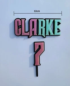 Wicked Personalised Glitter Acrylic Cake topper - Name plate + and Age - Picture 1 of 6