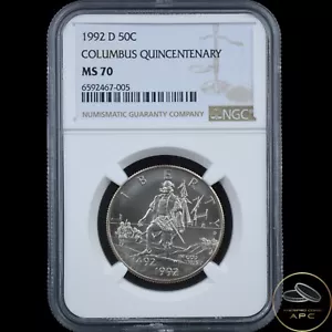 1992-D $1 Columbus Quincentenary Commemorative Half Dollar NGC MS-70 TOP POP - Picture 1 of 2