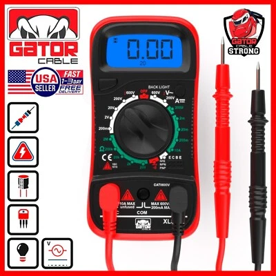 Digital Multimeter AC DC Voltmeter Ammeter Ohmmeter Volt Tester Meter 9V Power - Image 1 of 4