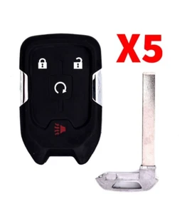 New Pack Lot of 5 Replacement GMC Remote Smart Key Fob Shell Case and Blade - Picture 1 of 4