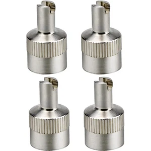 4pcs Car Bike Metal Schrader Dust Valve Caps Key Core Removal Tool Tyre Wheel - Picture 1 of 8
