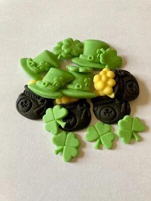 16 adornos comestibles para pasteles de azúcar fondant irlandés día de San Patricio Foto 1 de 3