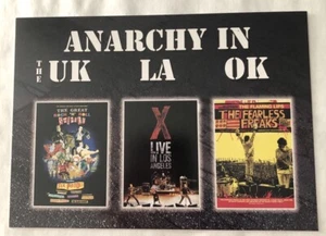 Anarchy In The UK, LA & OK. 3 New Music Dvds From Shout. Oversized Postcard Ad - Picture 1 of 2