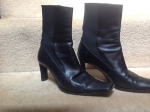 Baldinini black leather ankle boots (Eur 37) - Picture 1 of 6