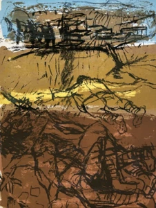 Litografía vintage - Paul Guiramand (1926-2007) - War Field - Imagen 1 de 8