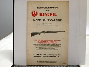 Vintage Ruger Model 10/22 Carbine Rifle Instruction Manual - 1982 - ORIGINAL - Picture 1 of 1