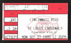 Mark McGwire Ticket Stub Homerun #61 Maris St. Louis Cardinals Vs Reds 9/27/1999 - Picture 1 of 2