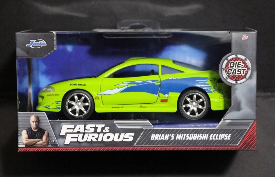 Fast and Furious Brian's 1995 MITSUBISHI Eclipse Jada Diecast Toy Car 5" 1 32