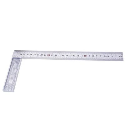 Double Sided Stainless Steel Right Angle Square Ruler Tool 30cm 012 inches - Image 1 of 4