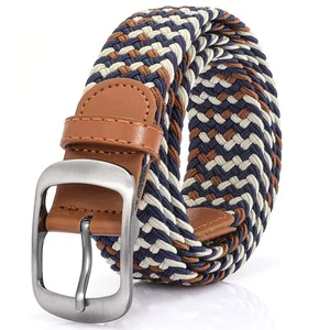 Braided Belt Stretch Belt for Men and Women Multicolored Woven Golf Belt Elas... - Picture 1 of 3
