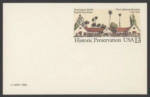 1984 US Scott #UX104, 13c Historic Preservation Postal Card, Some Yellowing MNH - Picture 1 of 1