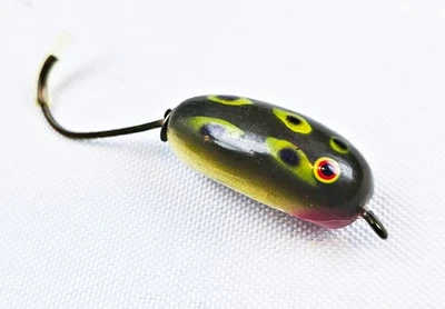 Tough Creek Chub F-80 Green Flyrod Meadow Froggie Lure c 1925 - Image 1 of 3