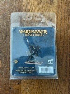 Warhammer Vecchio Mondo Guerrieri del Caos Stregone Signore sul Destriero del Caos Metallo Nuovo 2024 - Foto 1 di 4