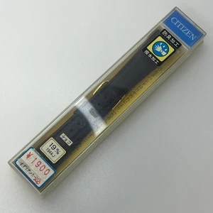 CITIZEN Genuine Leather Watch Band 19mm Black Strap w/Gold Buckle Japan NOS#665A - Picture 1 of 5