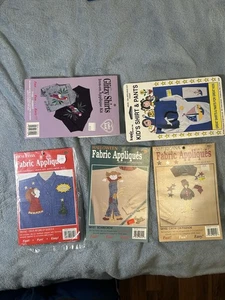Lot Of 5 No Sew Fabric Applique Sets Halloween Holiday, Americana, Kids. - Picture 1 of 2