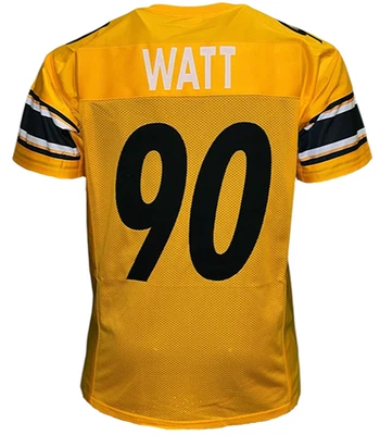 Camiseta de fútbol T. J. Watt personalizada amarilla de Pittsburgh Foto 1 de 2