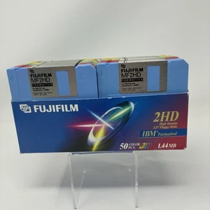 Fujifilm 50 Color 2HD High Density 3.5" floppy disks 1.44MB IBM Formatted - Photo 1/7
