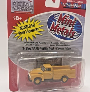 Mini Metals 30215 HO Die Cast 54 Ford F-350 Chrome Yellow Railroad Utility Truck - Picture 1 of 9