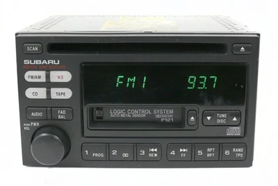 Reproductor de casete de CD radio AM FM Subaru Legacy 2000-2002 86201AE12A Face P121 Foto 1 de 4