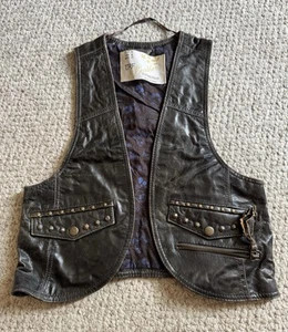 Vintage Women's Brown TRF Collection Leather Vest Size M - Picture 1 of 6