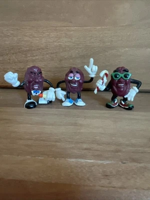 Lote de 3 figuras vintage de pasas de California estatuillas juguetes PVC 1987 Foto 1 de 4