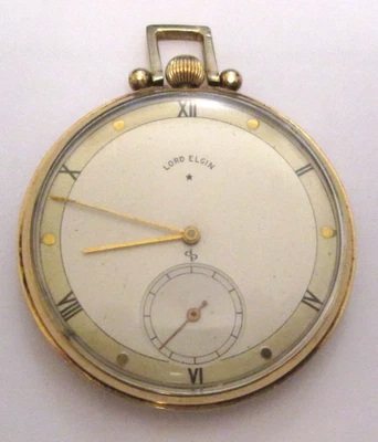 1947 Lord Elgin 14K Yellow Gold Filled Pocket Watch 21 Jewels Grade 543 - 7 Adj. - Image 1 of 4