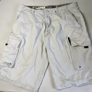Plugg Beige Utility Cargo Cotton Workwear Shorts Men's Size L 36W - Picture 1 of 7