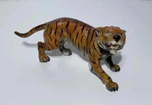 Antique AUSTRIAN BRONZE TIGER COLD PAINTED FIGURINE 5 7/8” Long - Picture 1 of 7