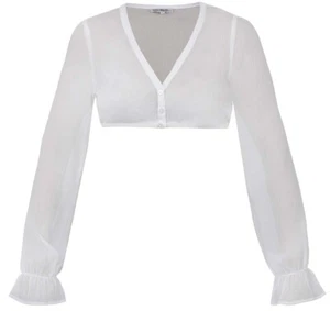 Dirndlbluse Arnstein Langarm weiß Chiffon Bluse für Damen MarJo - Bild 1 von 39