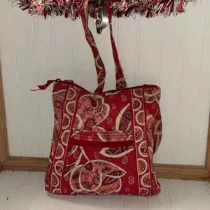 Vera Bradley Raspberry Fizz Shoulder Bag Purse Pink Paisley - Picture 1 of 8