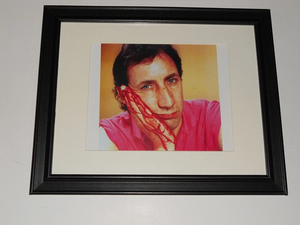Framed Pete Townshend Bloody Hand 1980 Famous The Who Picture 14" x 17" - Image 1 of 1