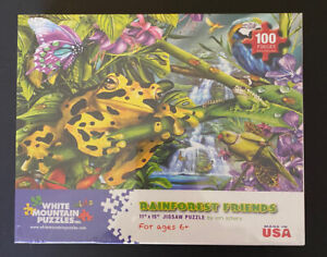 White Mountain 100pc RAINFOREST FRIENDS 11”X 15” Ages 6+ New Sealed
