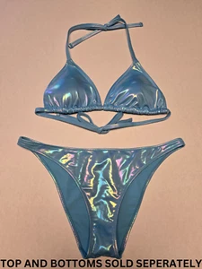 NWT American Eagle Aerie Blue Prism Holographic Bikini Swim Suit CHOOSE STYLES - Picture 1 of 30