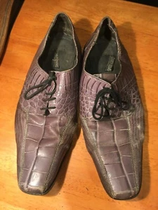 Stacy Adams Leather Croc print Grey Pre-owned 13M C5 - Picture 1 of 11