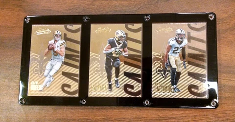 NEW ORLEANS SAINTS 3 CARD PLAQUE DREW BREES ALVIN KAMARA MARCUS LATTIMORE Cover