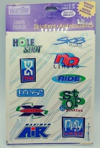 Hallmark NOS Heartline Aufkleber intensive Sätze Sk8 Xtreme Play Ride 3 Blatt  - Bild 1 von 4