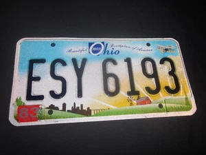 Placa de licencia OHIO LUGAR DE NACIMIENTO DE AVIACIÓN ESY 6193 - Imagen 1 de 5