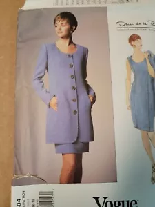 Vogue Pattern 1404 UnCut Oscar de la Renta Jacket & Dress Suit sz 14 to 18 - Picture 1 of 6