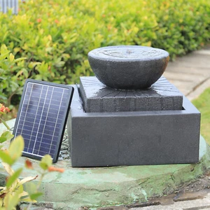 Garden Water Feature Outdoor Solar Power Cascading Bowls Fountain with LED Light - Picture 1 of 59