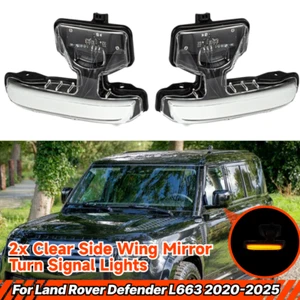 For Land Rover Defender L663 2020-2025 Clear LED Side Mirror Turn Signal Lights - Picture 1 of 4