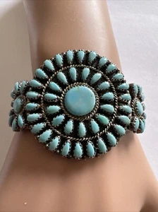 Vintage MB Marco Begaye Navajo Dornröschen Türkis Petit Point Armband - Bild 1 von 11