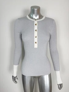 Faherty Sweater Mikki Henley Cashmere Organic Cotton Ribbed $168 Womens XS NEW - Picture 1 of 11