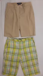 Lotto bermuda RALPH LAUREN IZOD donna 4 kaki golf corti a quadri cotone leggero - Foto 1 di 13
