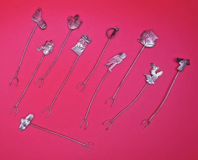 Palitos de prata esterlina Hors D'oeuvres com marca Taxco esterlina 925 - Imagem 1 de 2