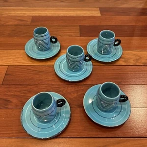 5er Set Vintage San Polo Venezia Italien Keramik Keramik Tassen und Untertassen E55-1 - Bild 1 von 14